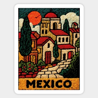 Mexico Colorful City Art Magnet